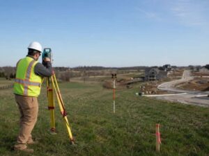 boundary surveying lexington ky urban service area - Lexington Land Surveying Boundary surveying crew measuring farmland planned for residential development in the Lexington Kentucky urban service area