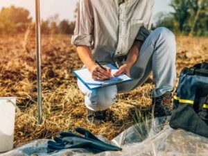 Perc test in Lexington, Kentucky, evaluating soil conditions for septic system suitability before buying land.