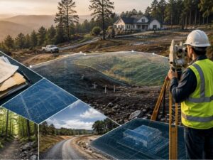 Land surveyor in Lexington, KY, evaluating property conditions, terrain, boundaries, and site access before determining survey requirements and cost